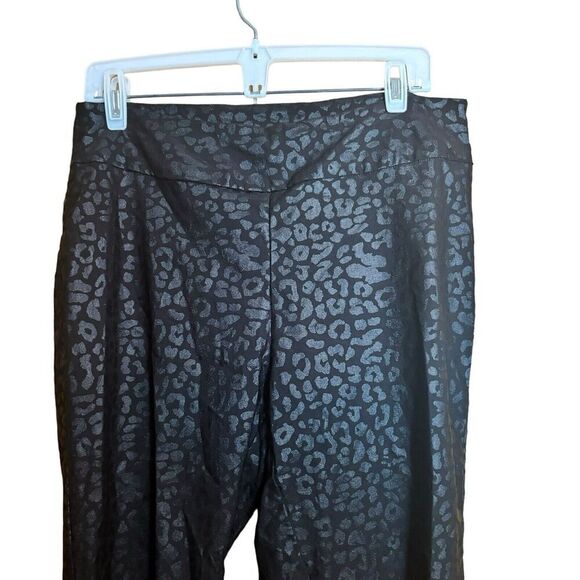 Soft Surroundings Pants Womens Large Black Animal Print Pull On Bottoms - Picture 2 of 8
